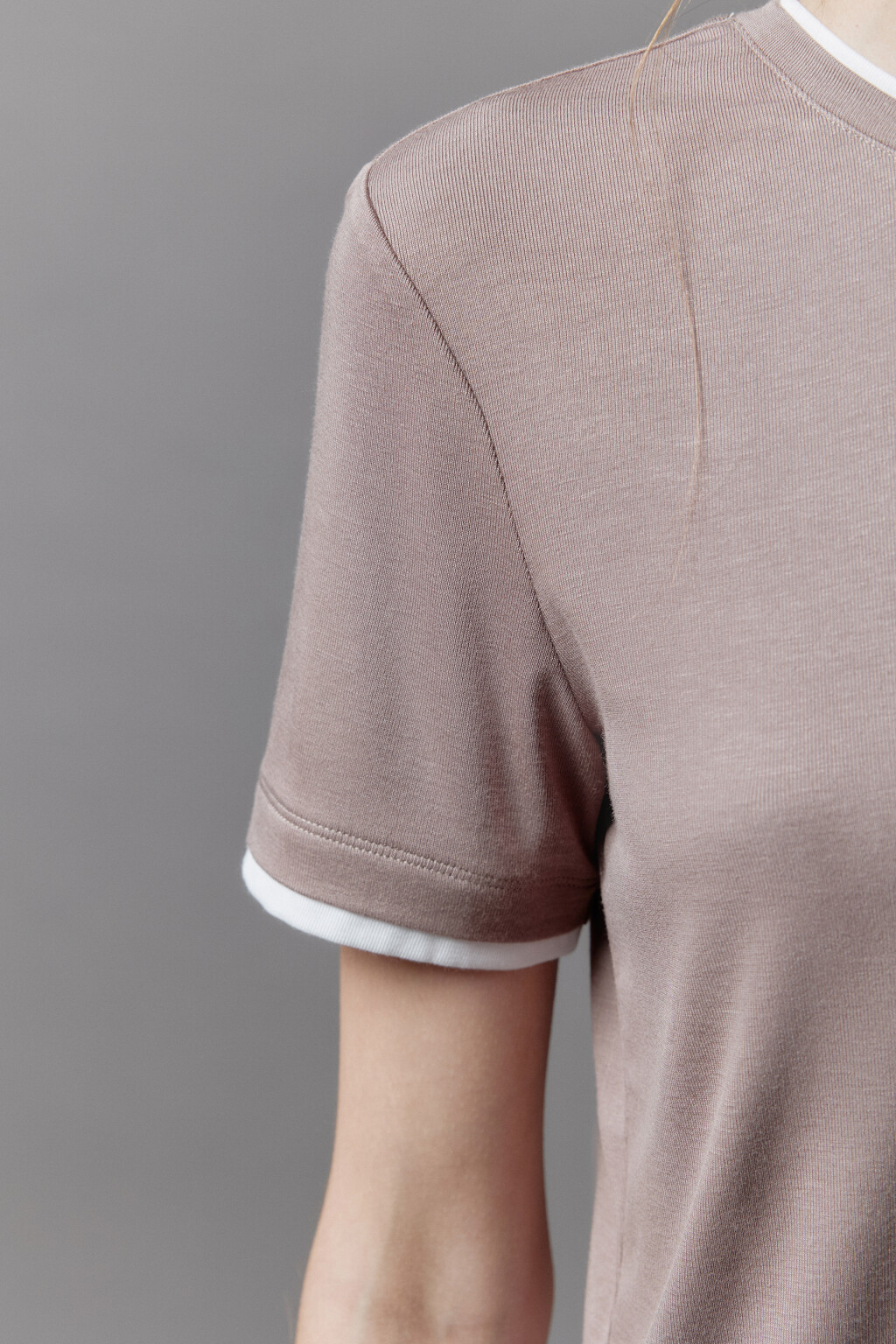 Футболка бамбуковая с имитацией второго слоя - цвет бежевый - 8