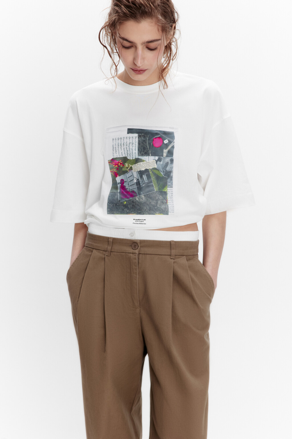 Футболка унисекс хлопковая с принтом - цвет белый - 2