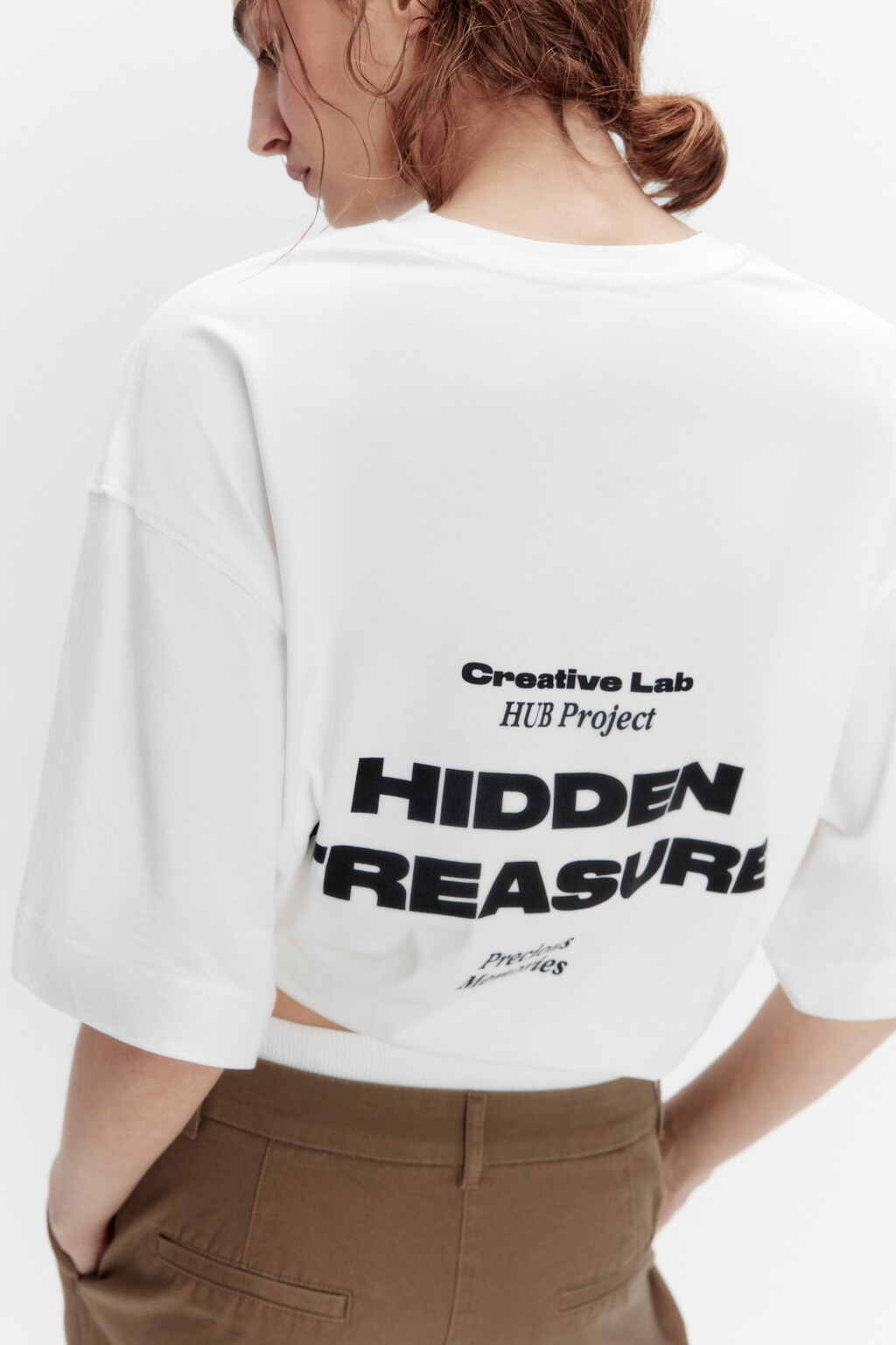 Футболка унисекс хлопковая с принтом - цвет белый - 3