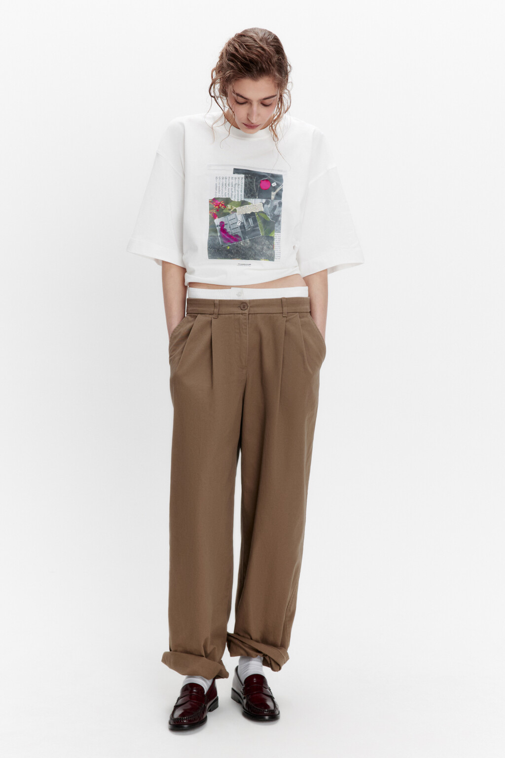 Футболка унисекс хлопковая с принтом - цвет белый - 5