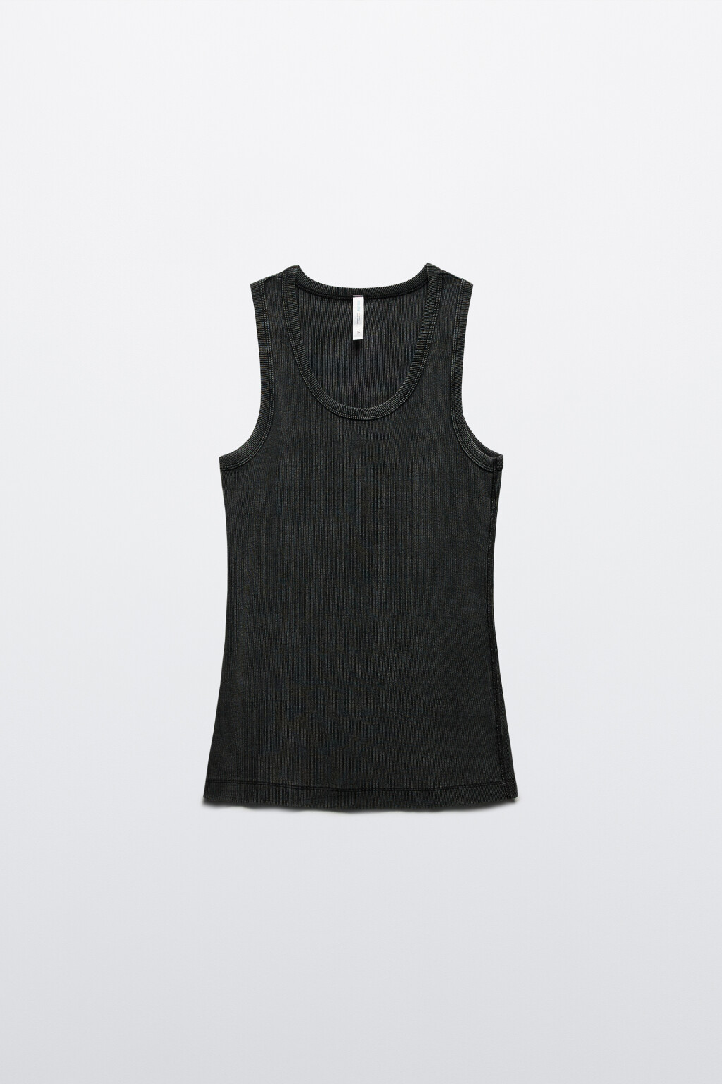 Майка в рубчик с вареным эффектом - цвет серый - 9