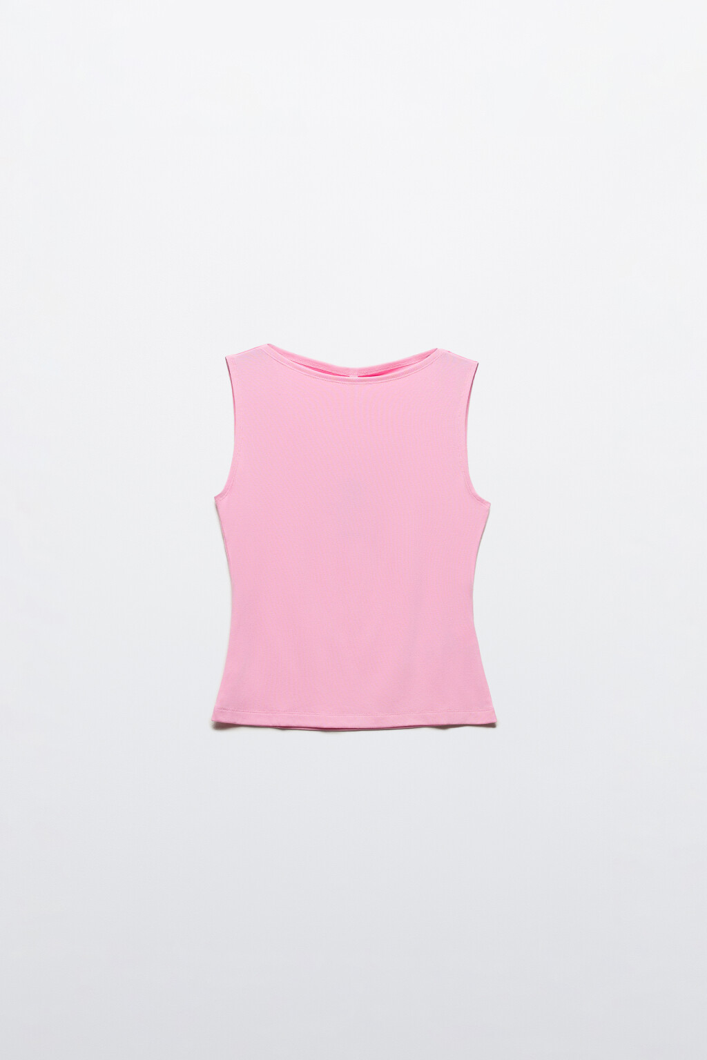 Майка вискозная с вырезом-лодочкой - цвет розовый - 8