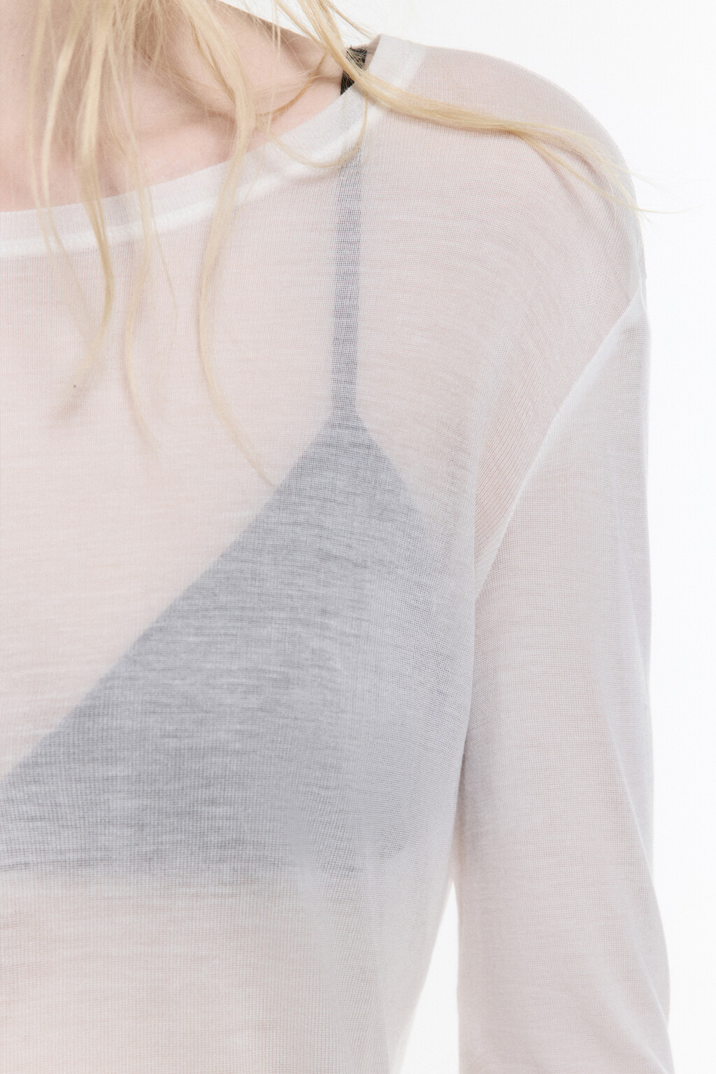 Лонгслив трикотажный из лиоцелла - цвет белый - 8