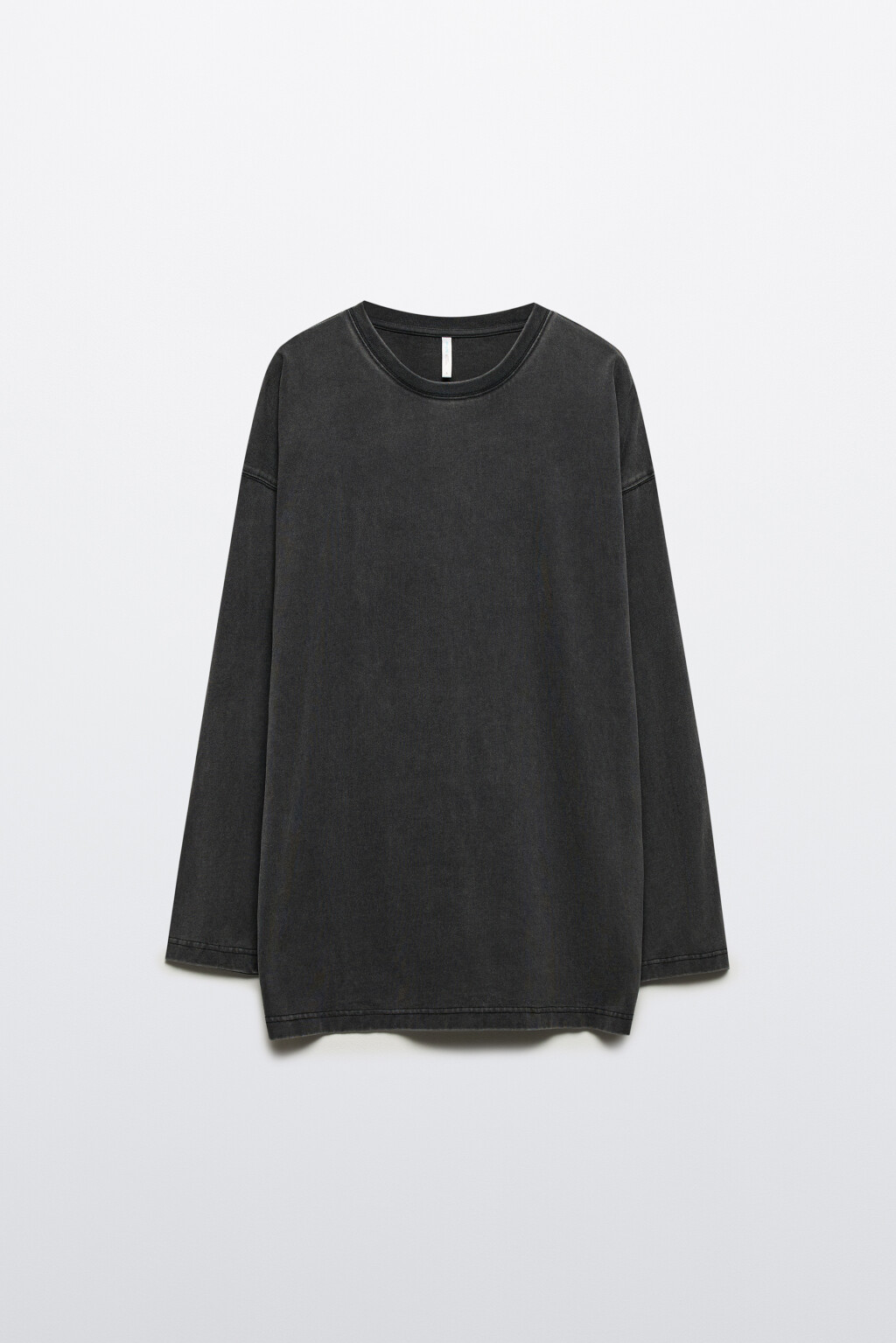 Лонгслив удлиненный с вареным эффектом - цвет серый - 8