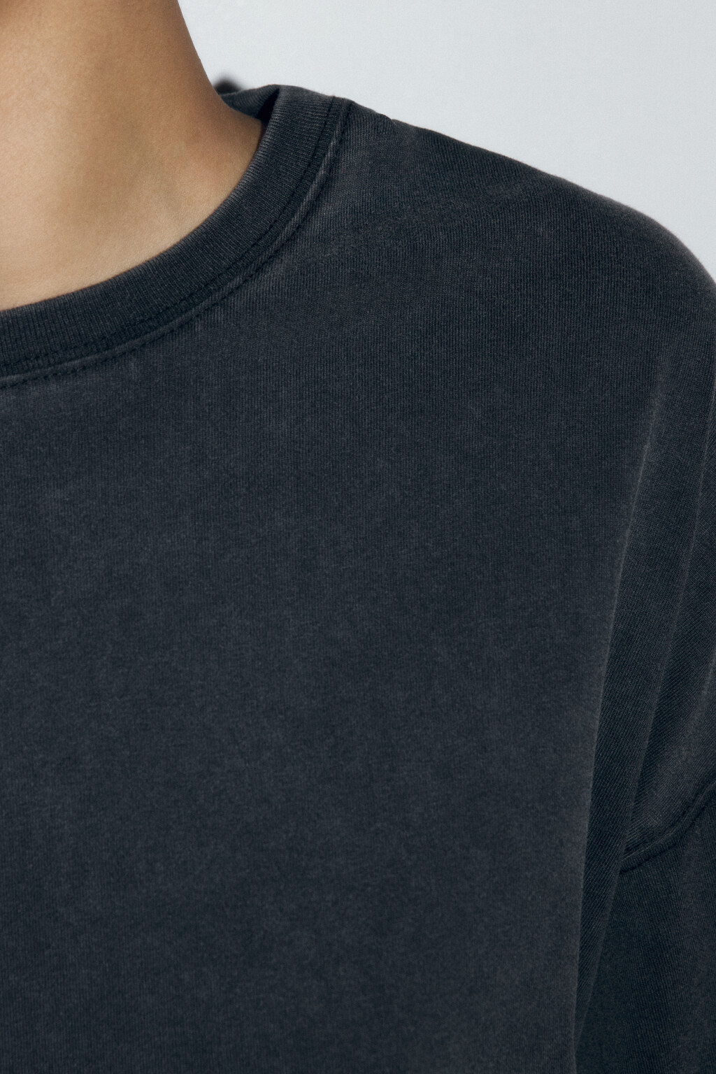 Лонгслив удлиненный с вареным эффектом - цвет серый - 6