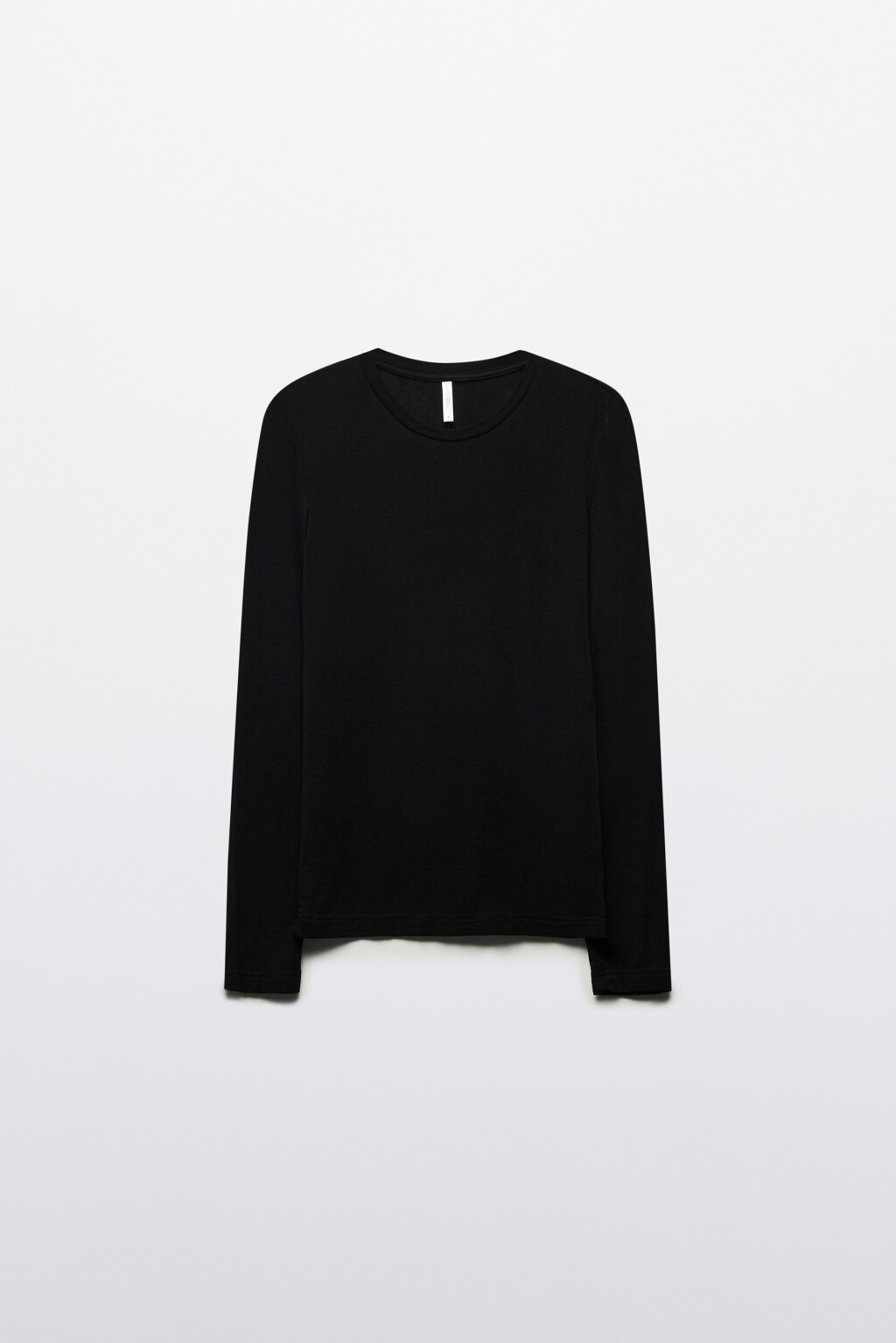 Лонгслив трикотажный из тенсела и шерсти - цвет черный - 8