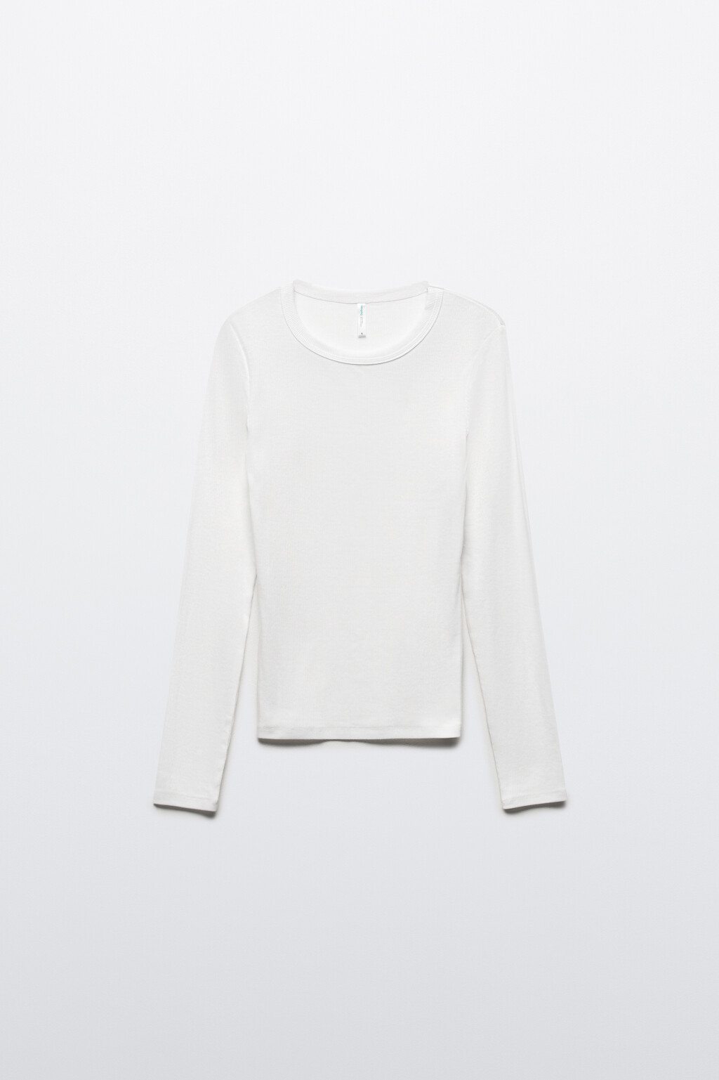 Лонгслив базовый трикотажный в рубчик - цвет белый - 8
