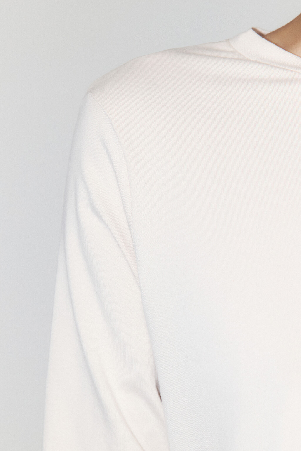 Лонгслив базовый из хлопкового трикотажа - цвет бежевый - 6