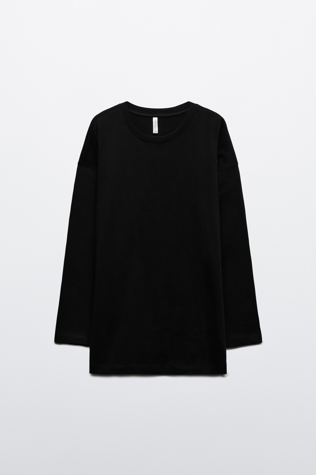 Лонгслив удлиненный трикотажный из хлопка - цвет черный - 8