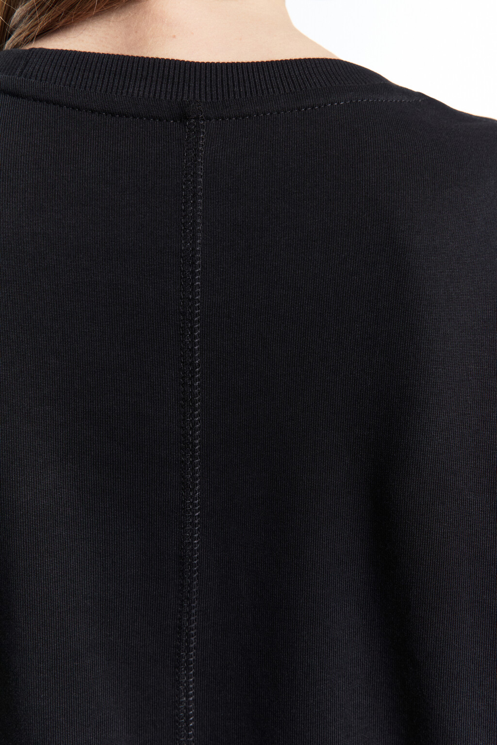 Лонгслив удлиненный трикотажный из хлопка - цвет черный - 5