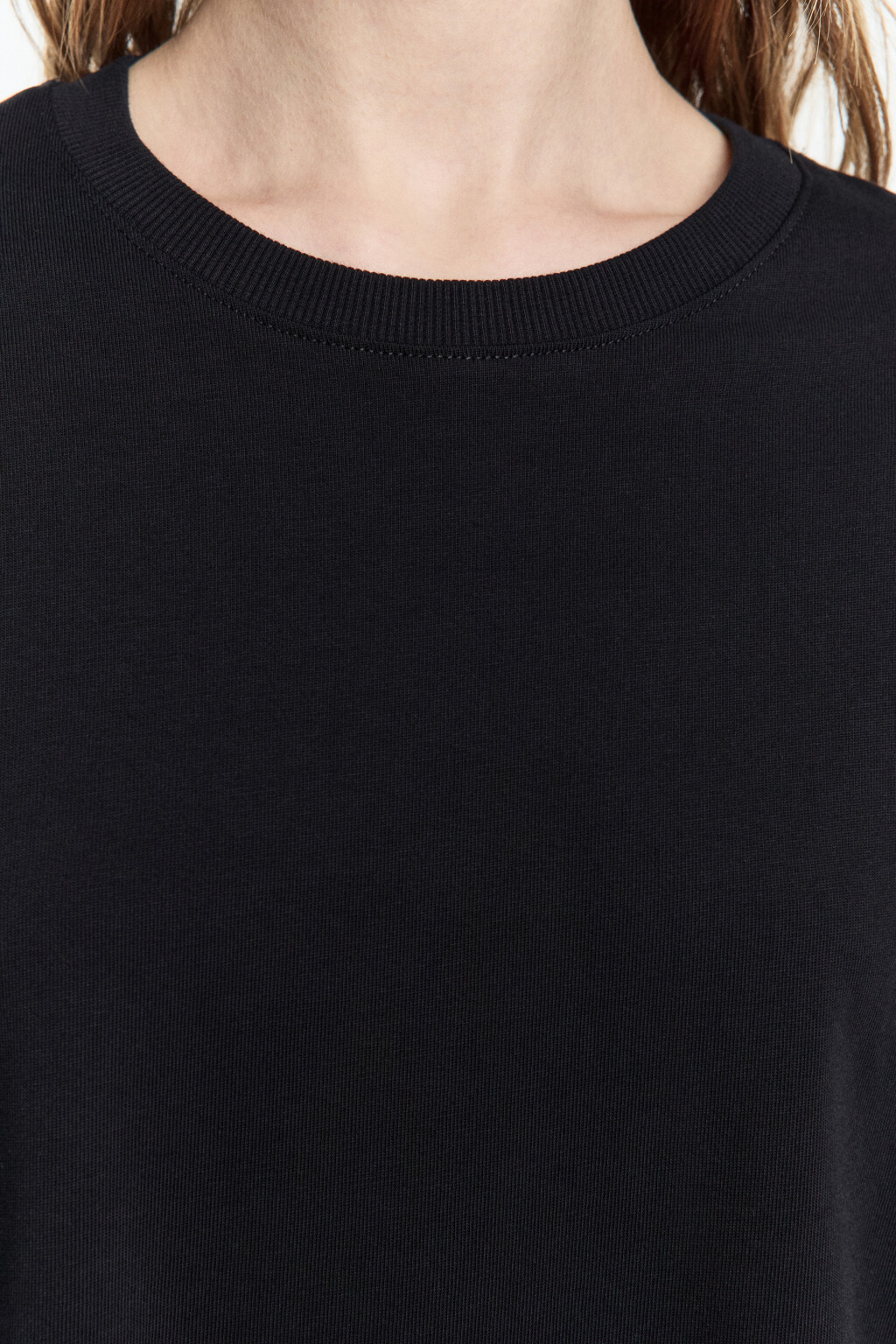 Лонгслив удлиненный трикотажный из хлопка - цвет черный - 6