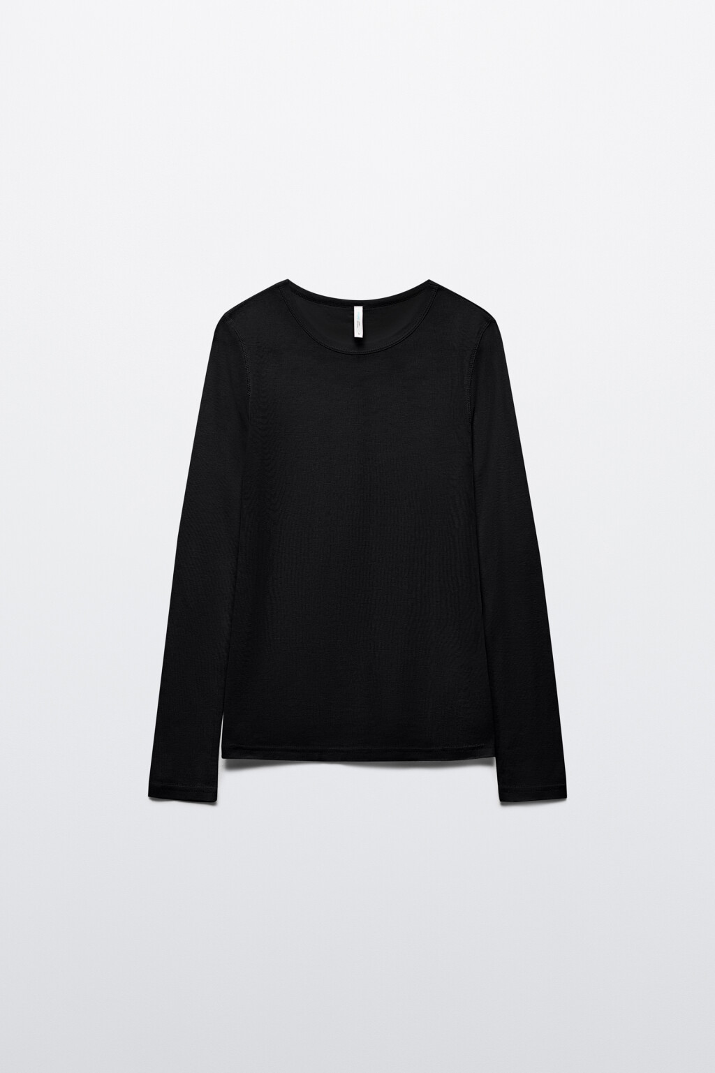 Лонгслив из тонкого хлопкового трикотажа - цвет черный - 8