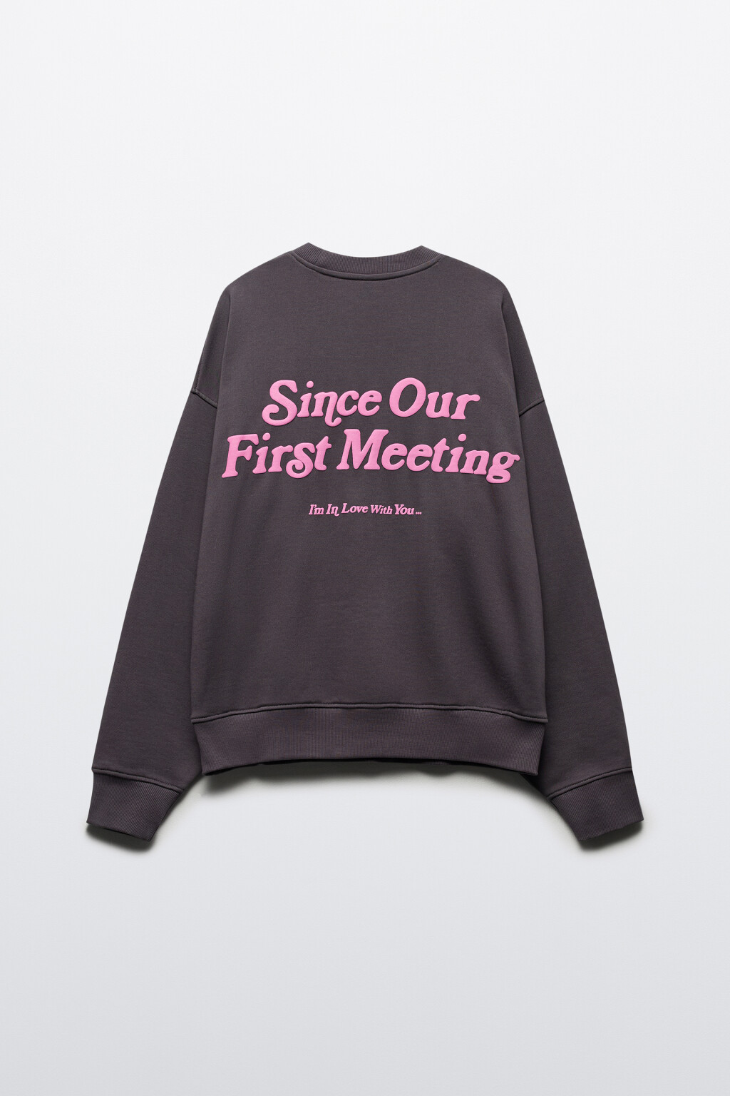 Свитшот из футера свободный с принтом - цвет серый - 10