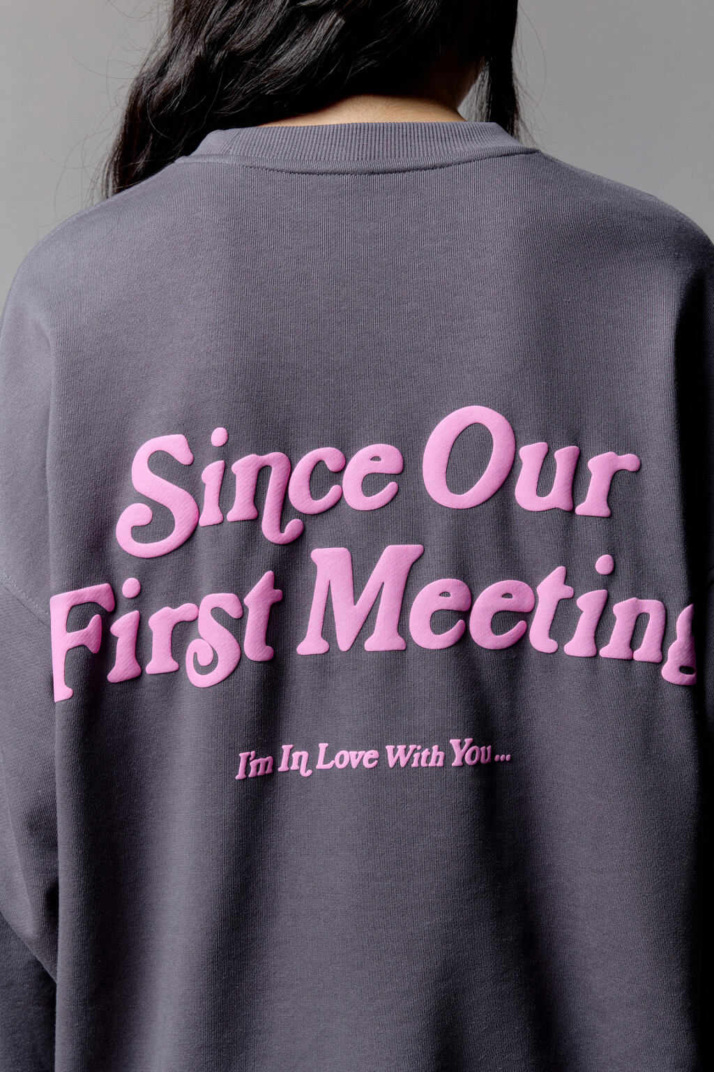 Свитшот из футера свободный с принтом - цвет серый - 8