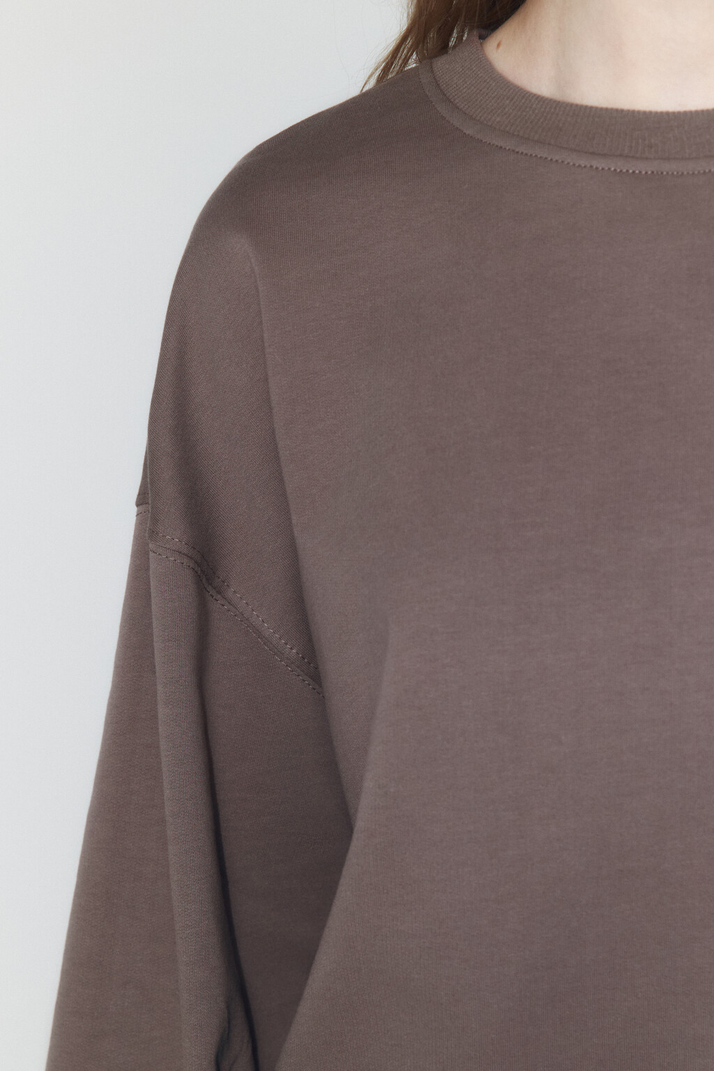 Свитшот базовый из хлопкового футера - цвет бежевый - 6