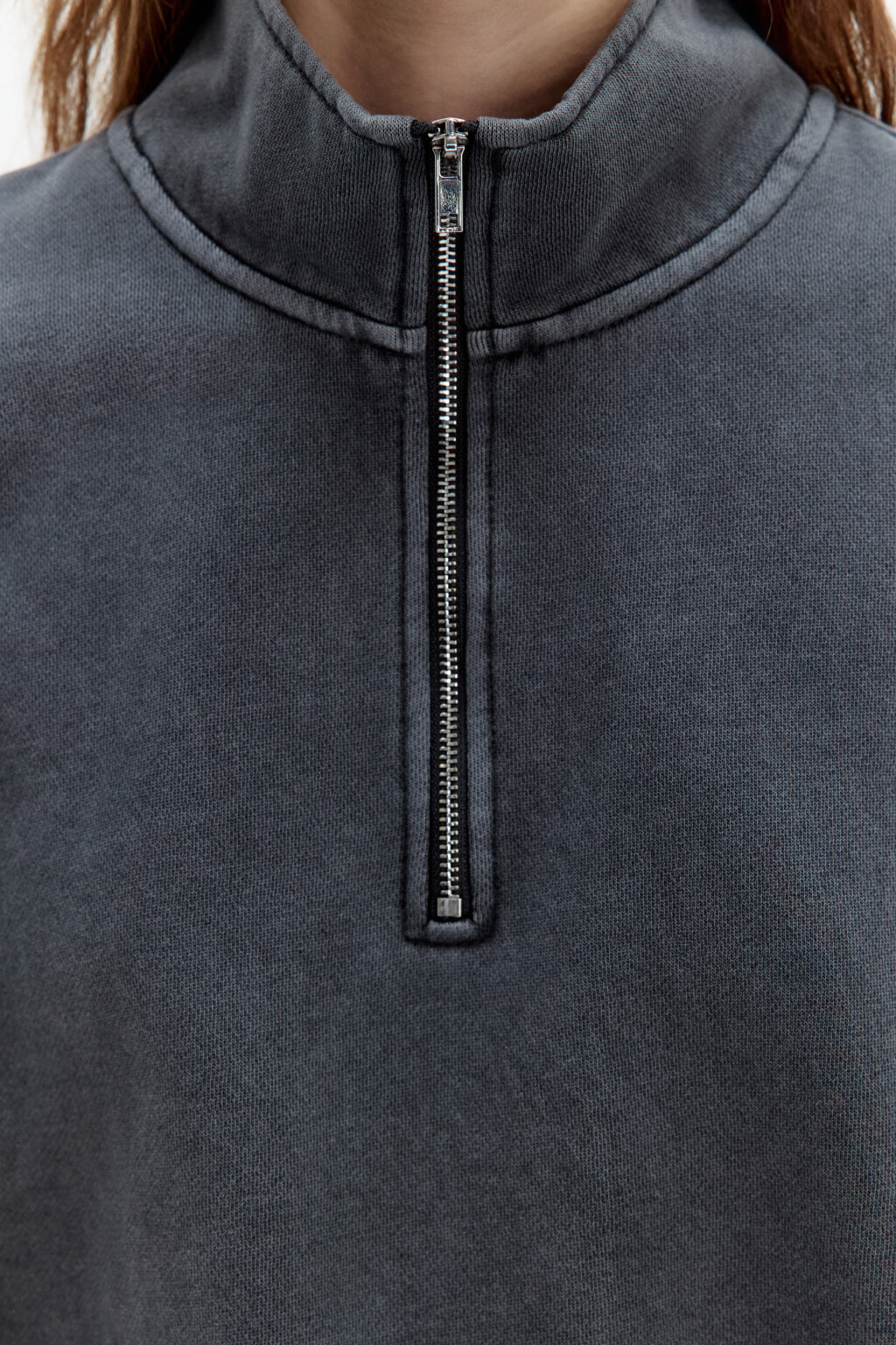 Толстовка half zip утепленная на флисе - цвет серый - 5