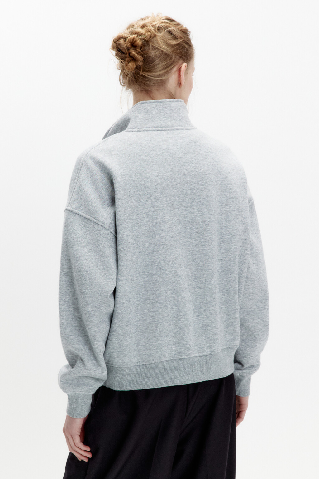 Толстовка half zip утепленная на флисе - цвет серый - 6