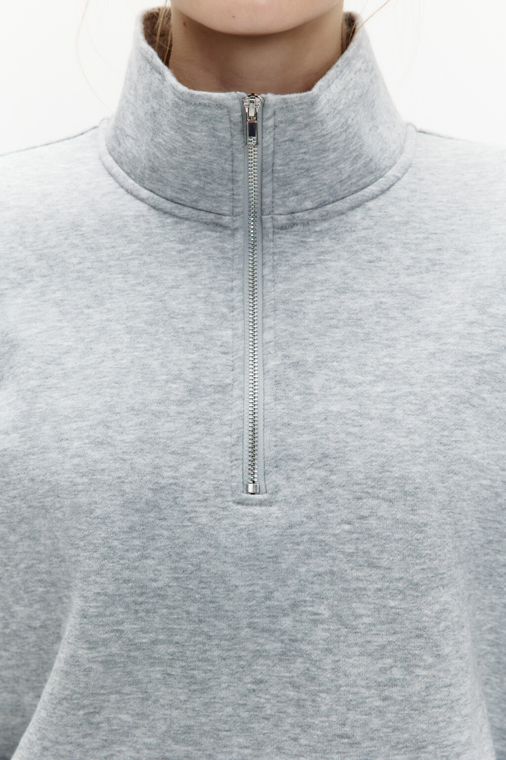 Толстовка half zip утепленная на флисе - цвет серый - 8