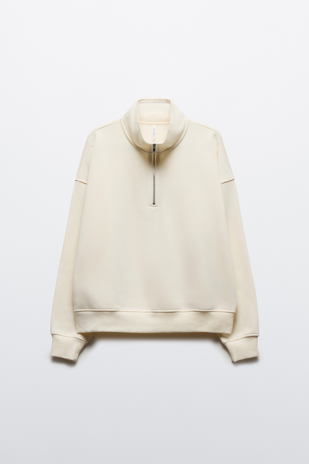 Толстовка half zip утепленная на флисе - цвет молочный - 7