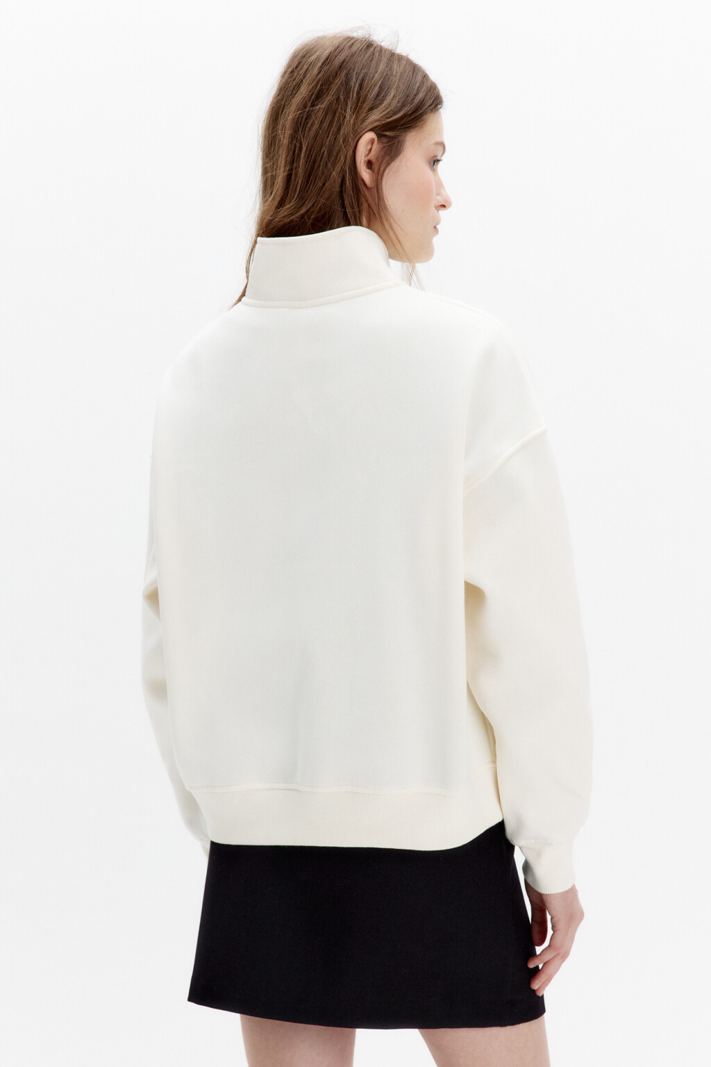 Толстовка half zip утепленная на флисе - цвет молочный - 3