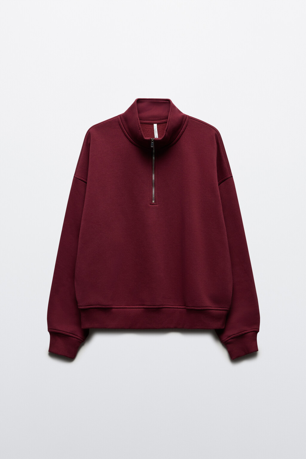 Толстовка half zip утепленная на флисе - цвет бордовый - 7