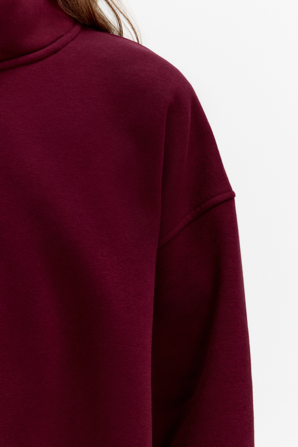 Толстовка half zip утепленная на флисе - цвет бордовый - 6