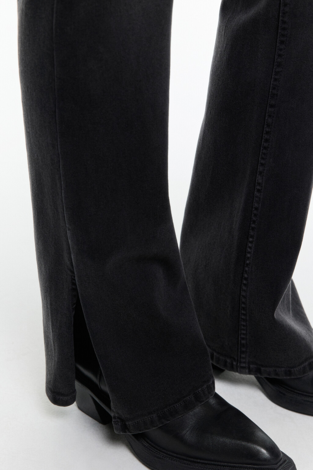 Джинсы flare расклешенные с разрезами - цвет серый - 7