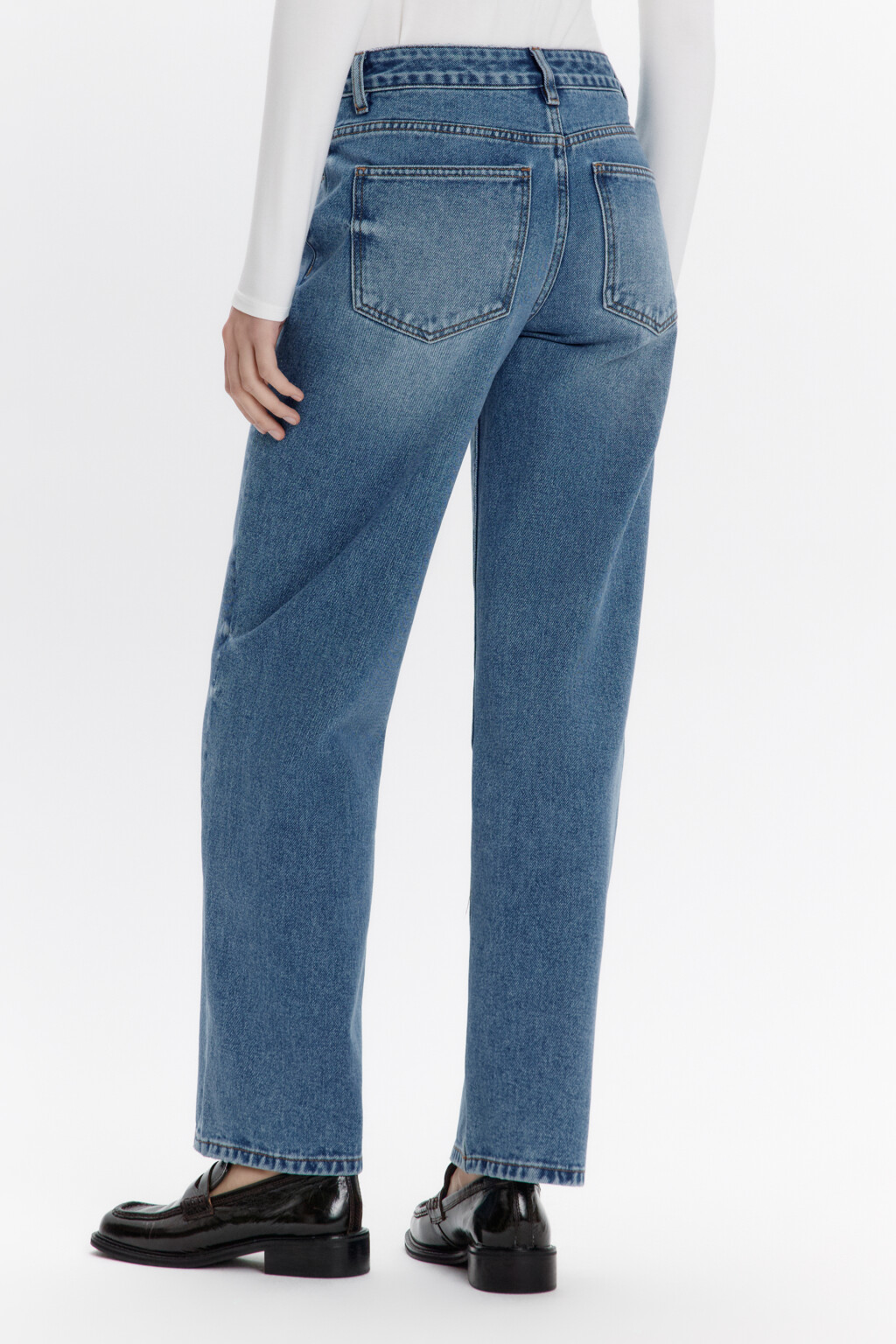 Джинсы прямые со средней посадкой - цвет голубой - 3