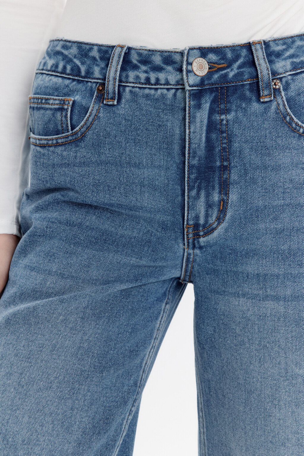 Джинсы прямые со средней посадкой - цвет голубой - 5