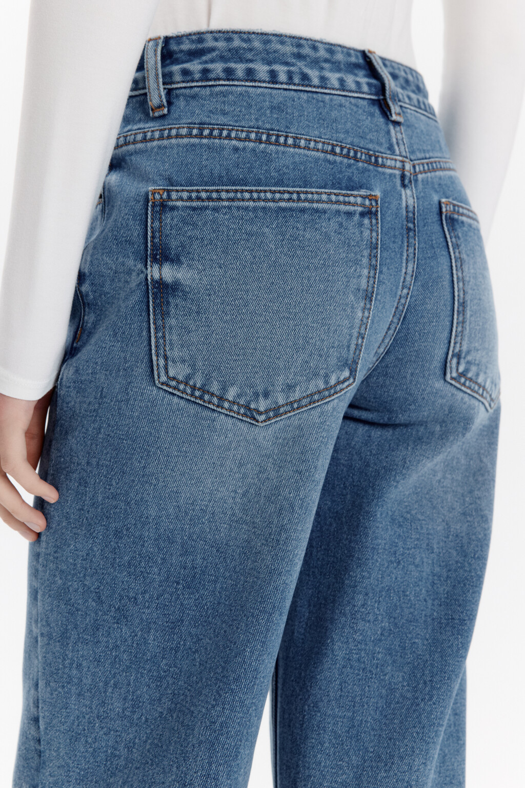 Джинсы прямые со средней посадкой - цвет голубой - 6