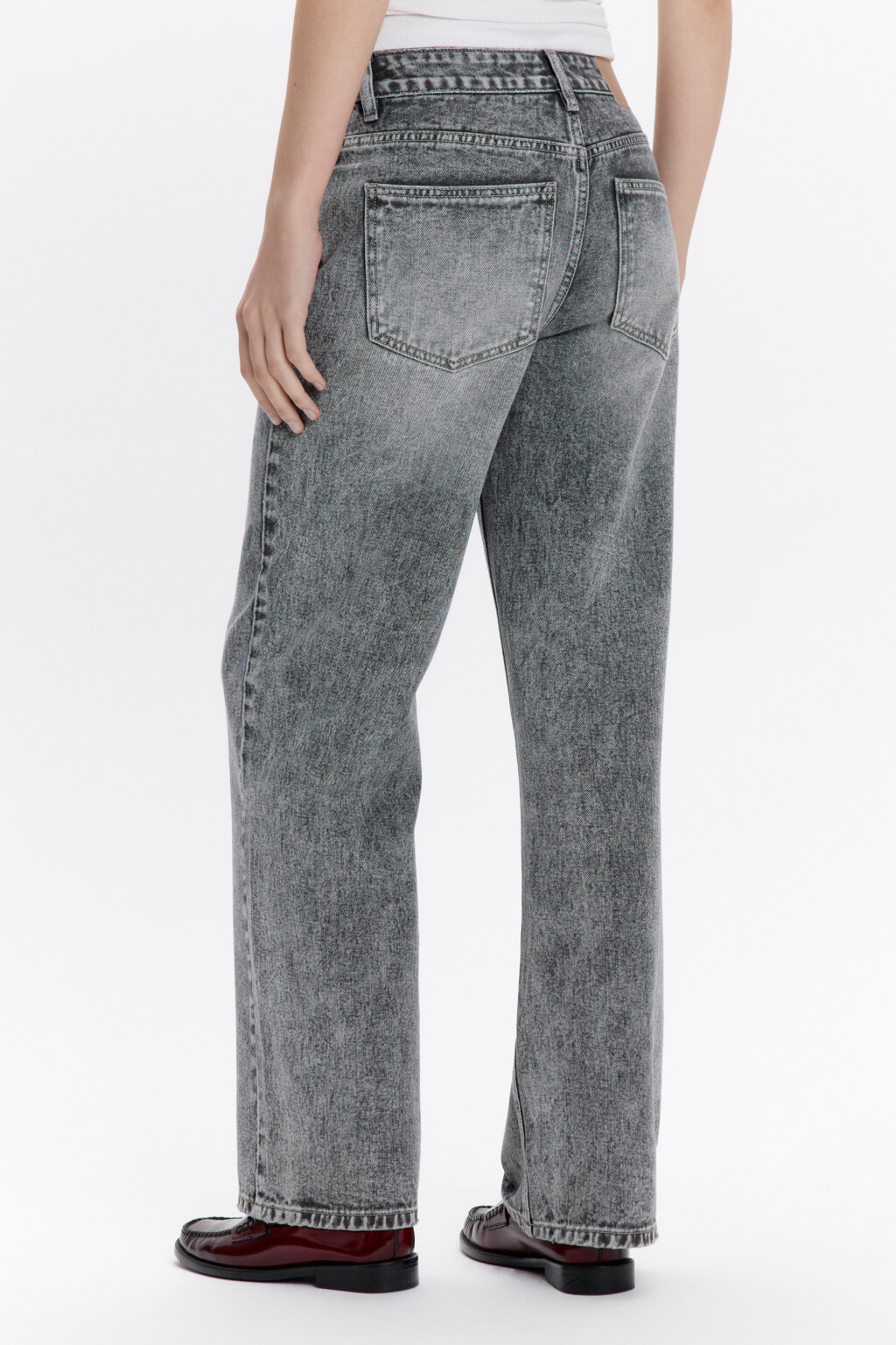 Джинсы прямые со средней посадкой - цвет серый - 3