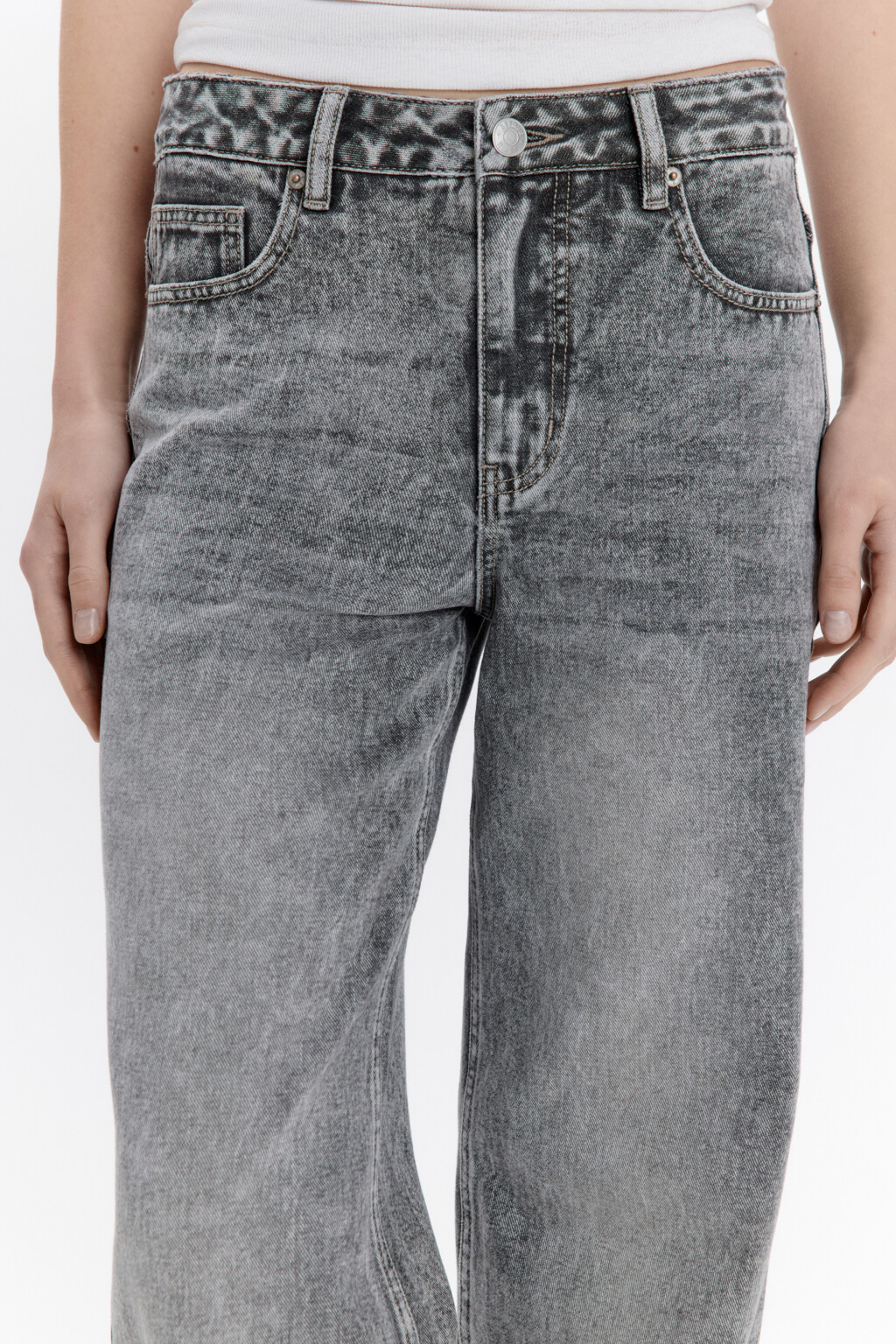 Джинсы прямые со средней посадкой - цвет серый - 6
