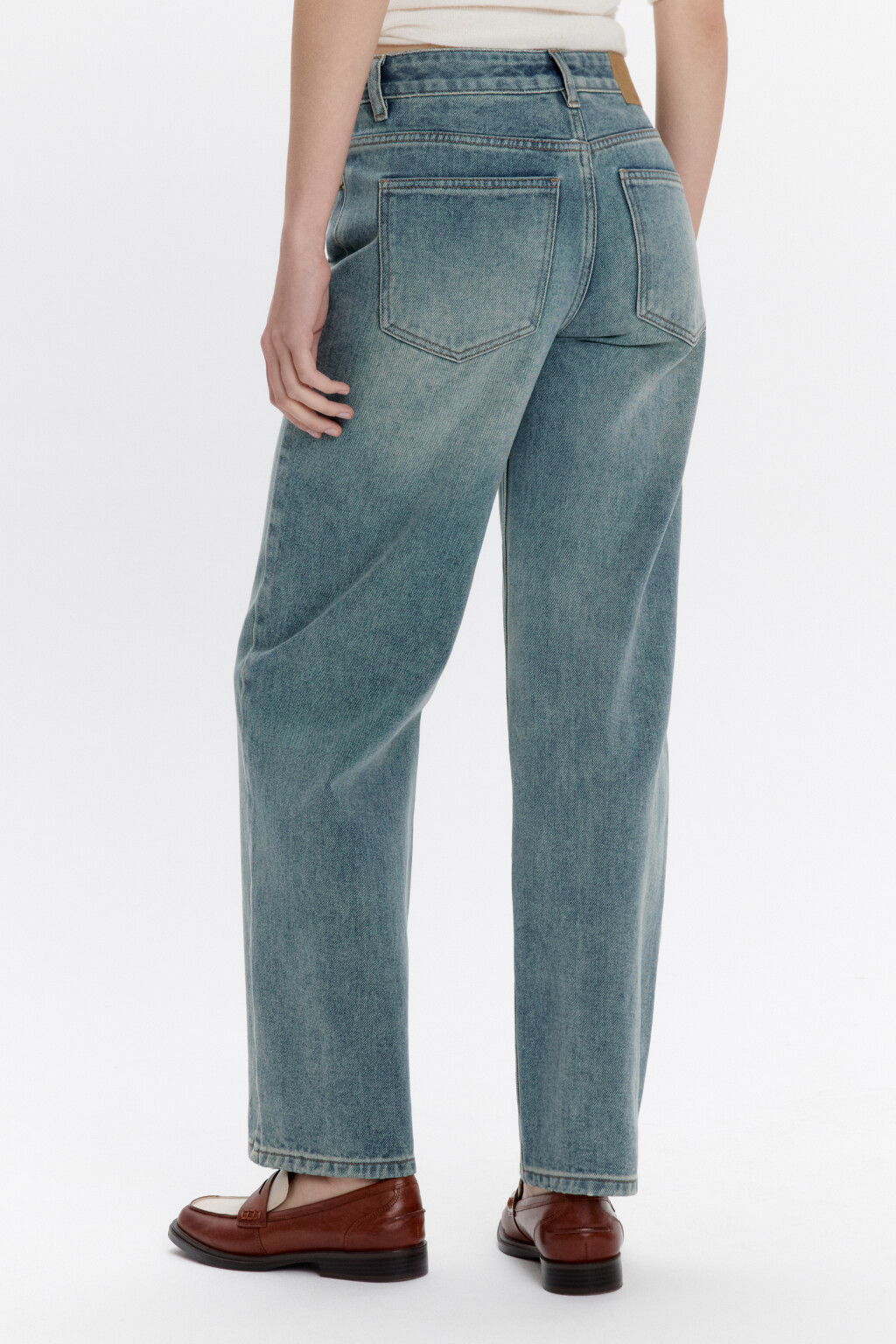 Джинсы прямые со средней посадкой - цвет синий - 3