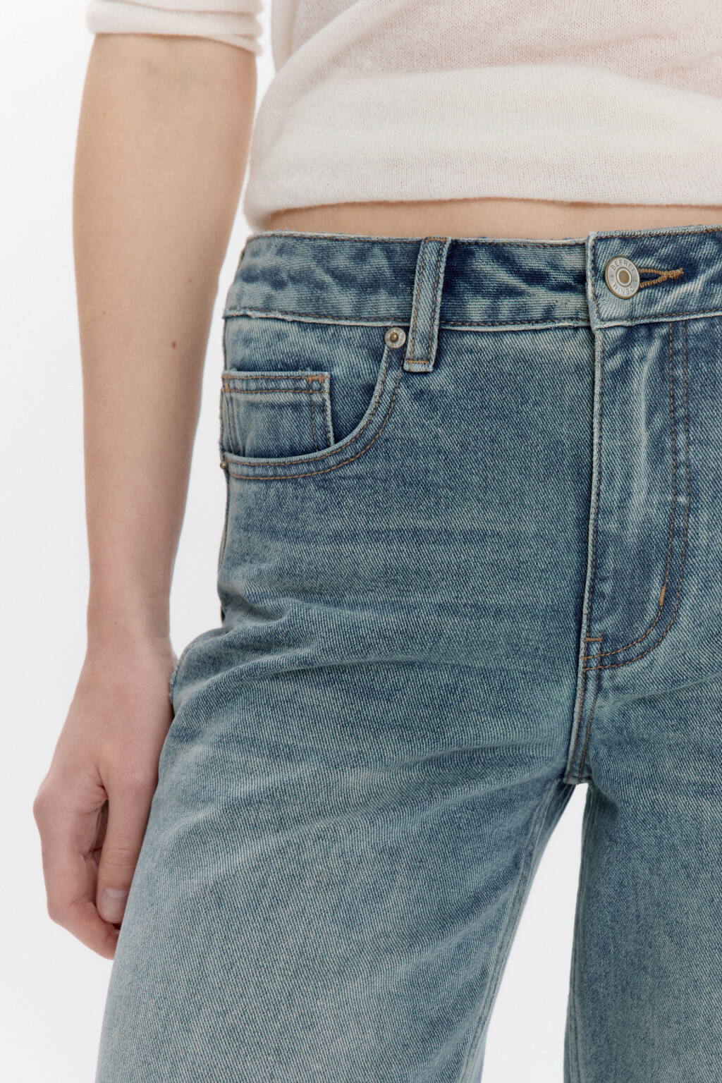 Джинсы прямые со средней посадкой - цвет синий - 6