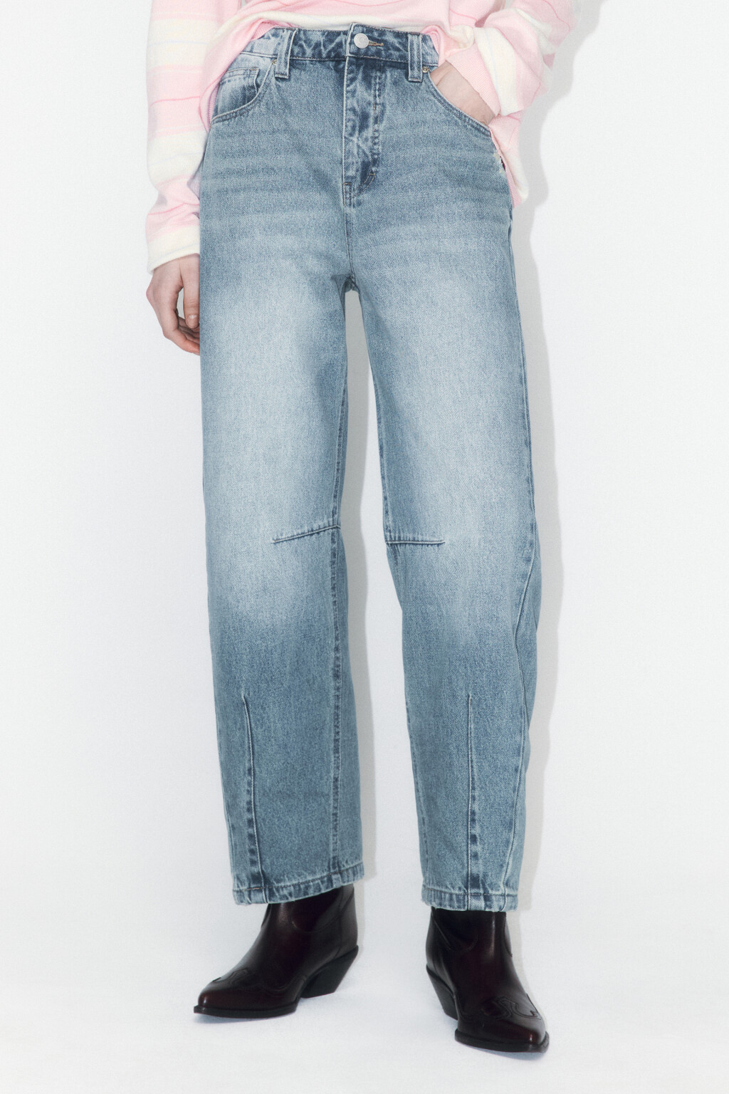 Джинсы barrel fit со средней посадкой - цвет синий - 2