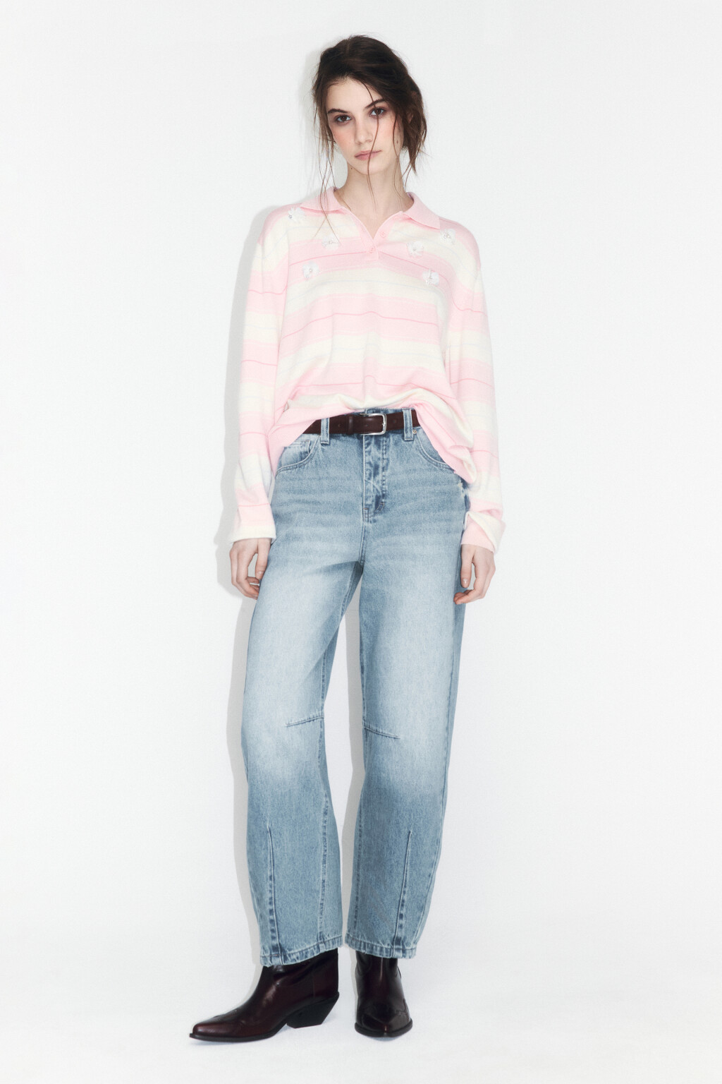 Джинсы barrel fit со средней посадкой - цвет синий - 4