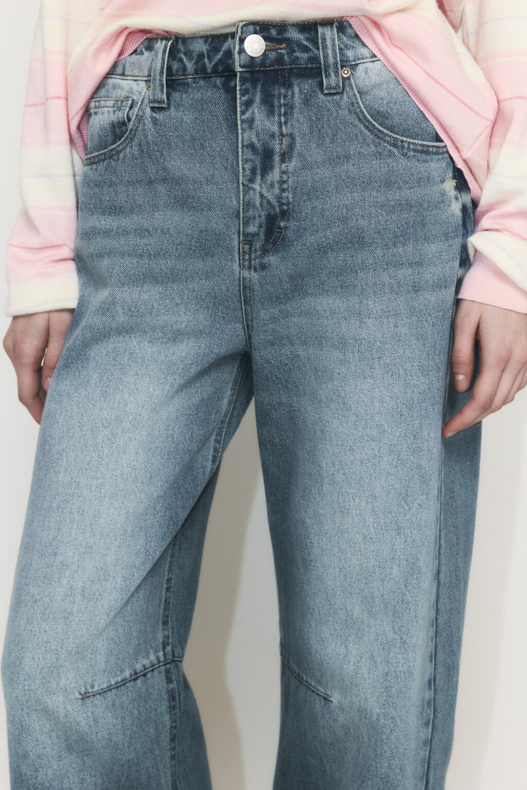 Джинсы barrel fit со средней посадкой - цвет синий - 5