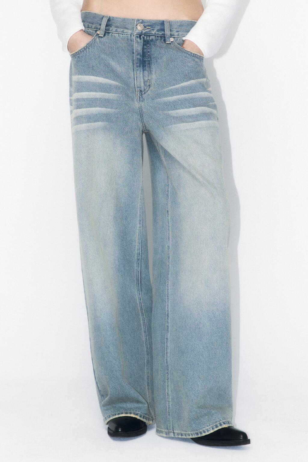 Джинсы baggy fit с низкой посадкой - цвет синий - 3