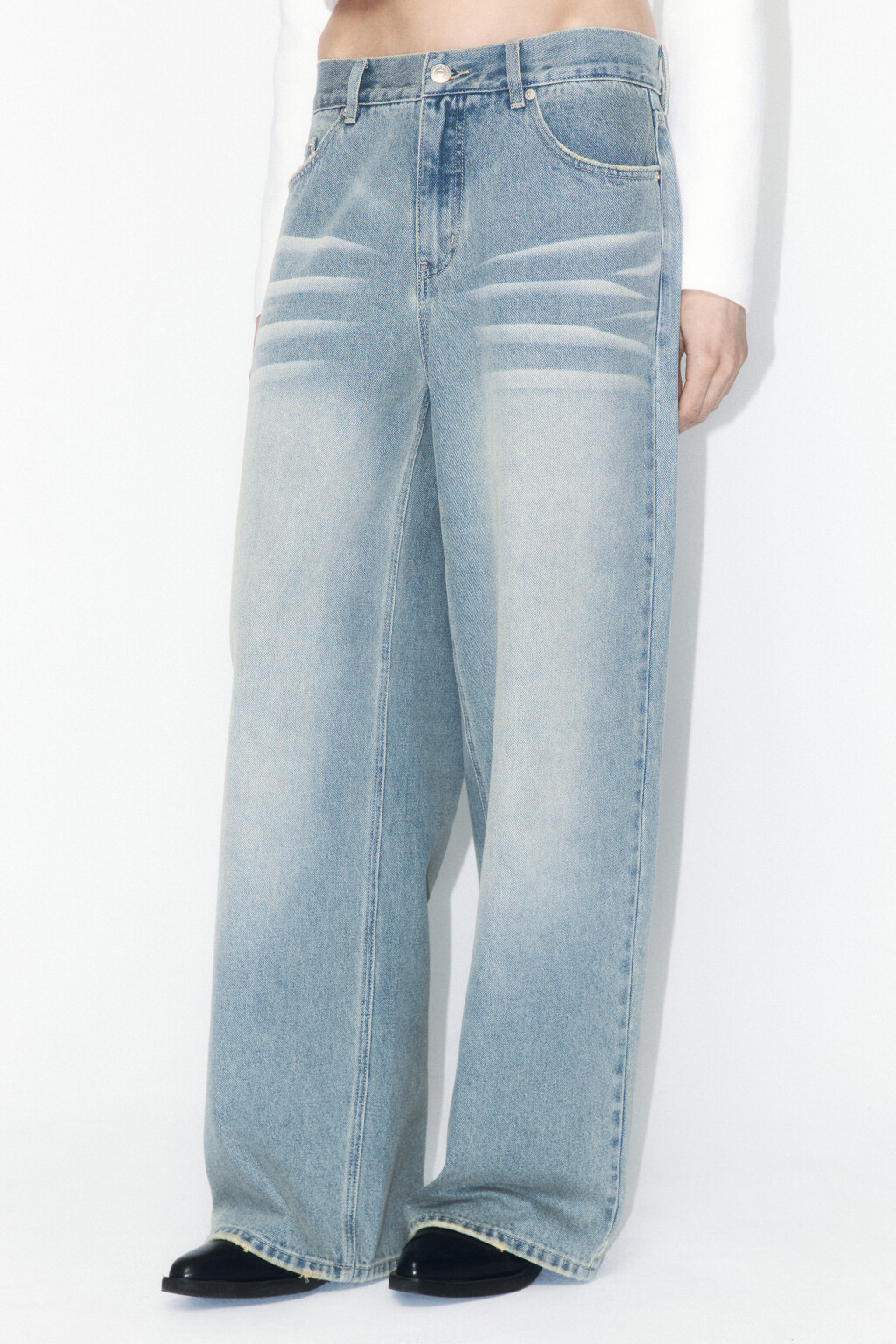 Джинсы baggy fit с низкой посадкой - цвет синий - 4