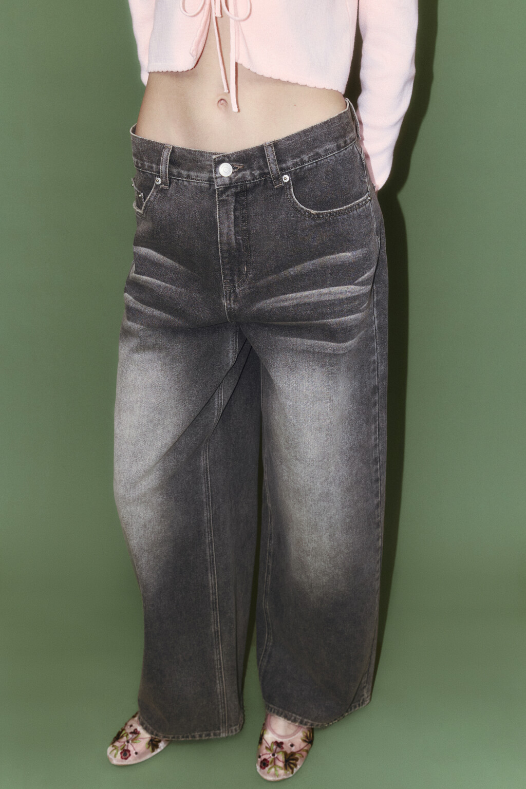 Джинсы baggy fit с низкой посадкой - цвет темный тинт - 2