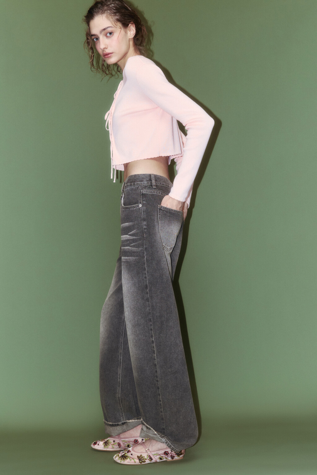 Джинсы baggy fit с низкой посадкой - цвет темный тинт - 3