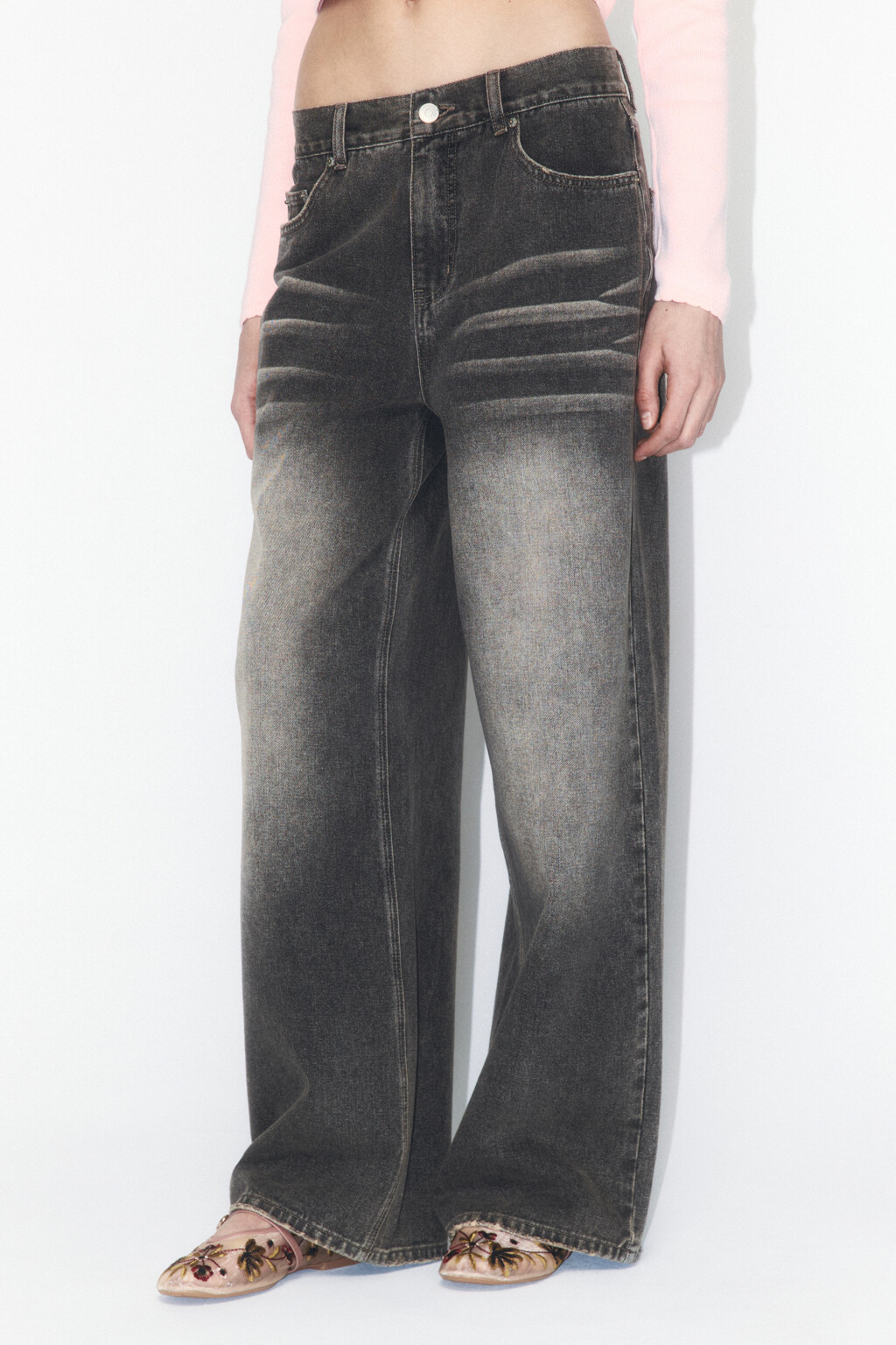 Джинсы baggy fit с низкой посадкой - цвет темный тинт - 5