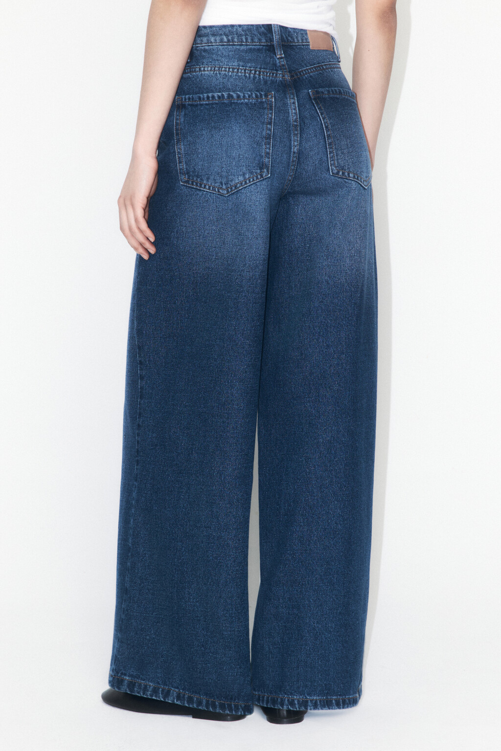 Джинсы wide leg широкие с высокой посадкой - цвет голубой - 3