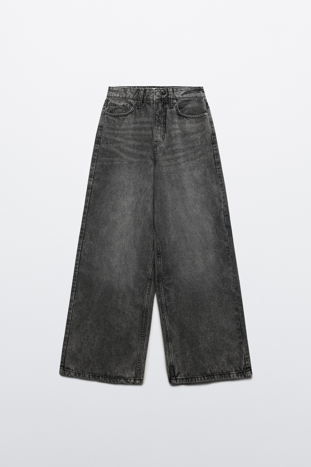 Джинсы wide leg широкие с высокой посадкой - цвет серый - 7