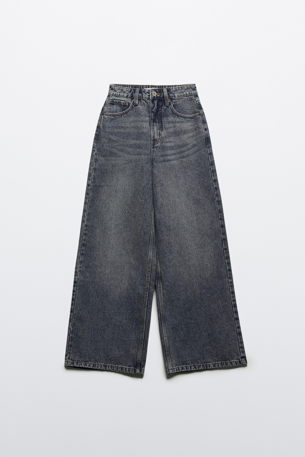 Джинсы wide leg широкие с высокой посадкой - цвет темный тинт - 7