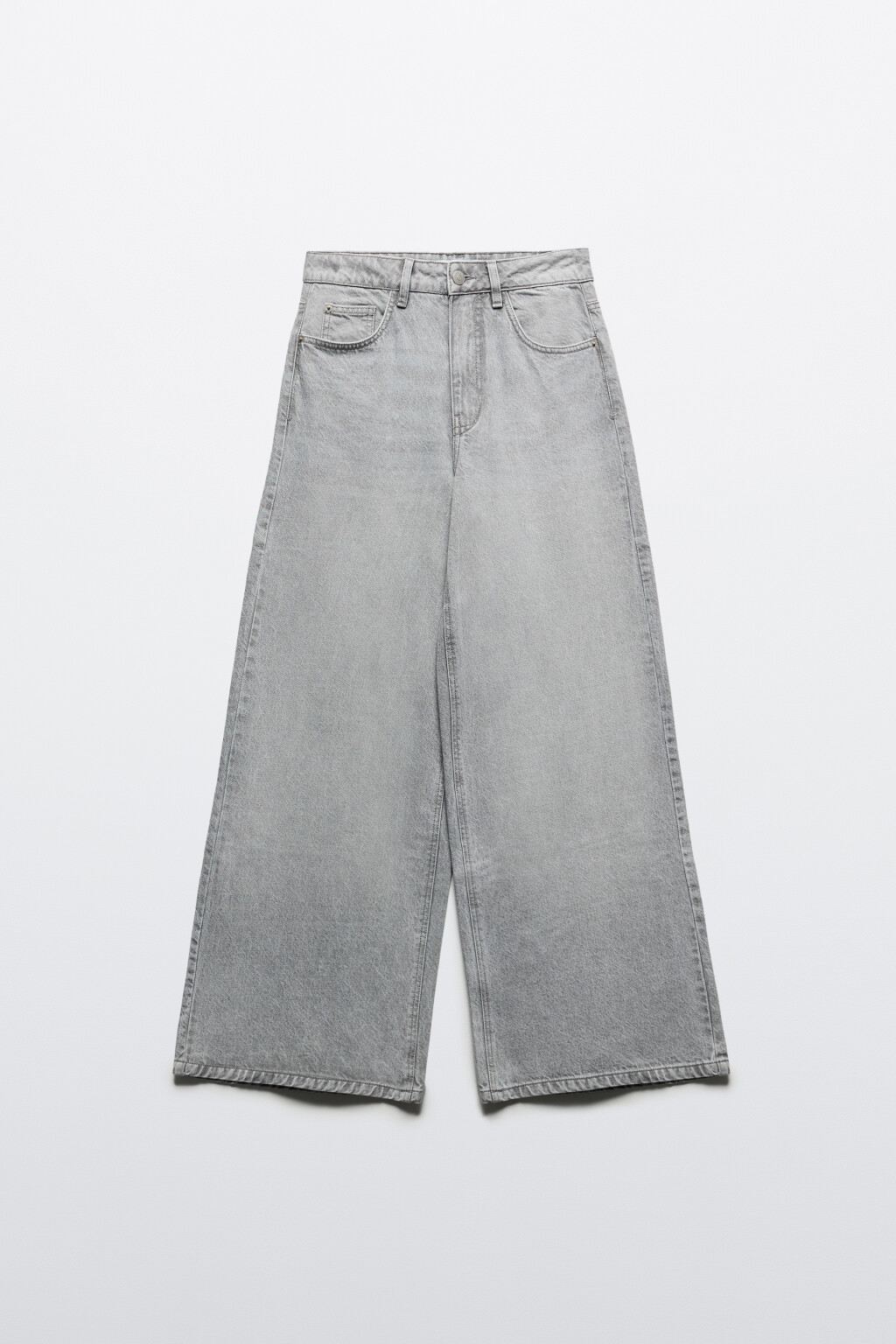 Джинсы wide leg широкие с высокой посадкой - цвет серый - 7