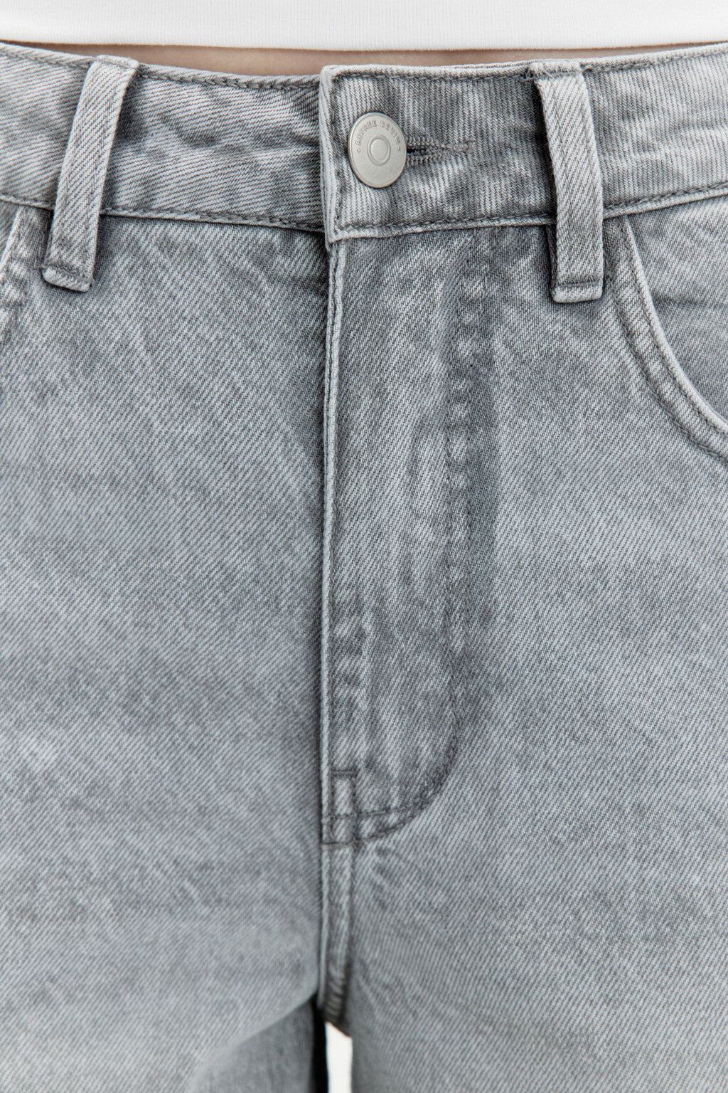 Джинсы wide leg широкие с высокой посадкой - цвет серый - 5