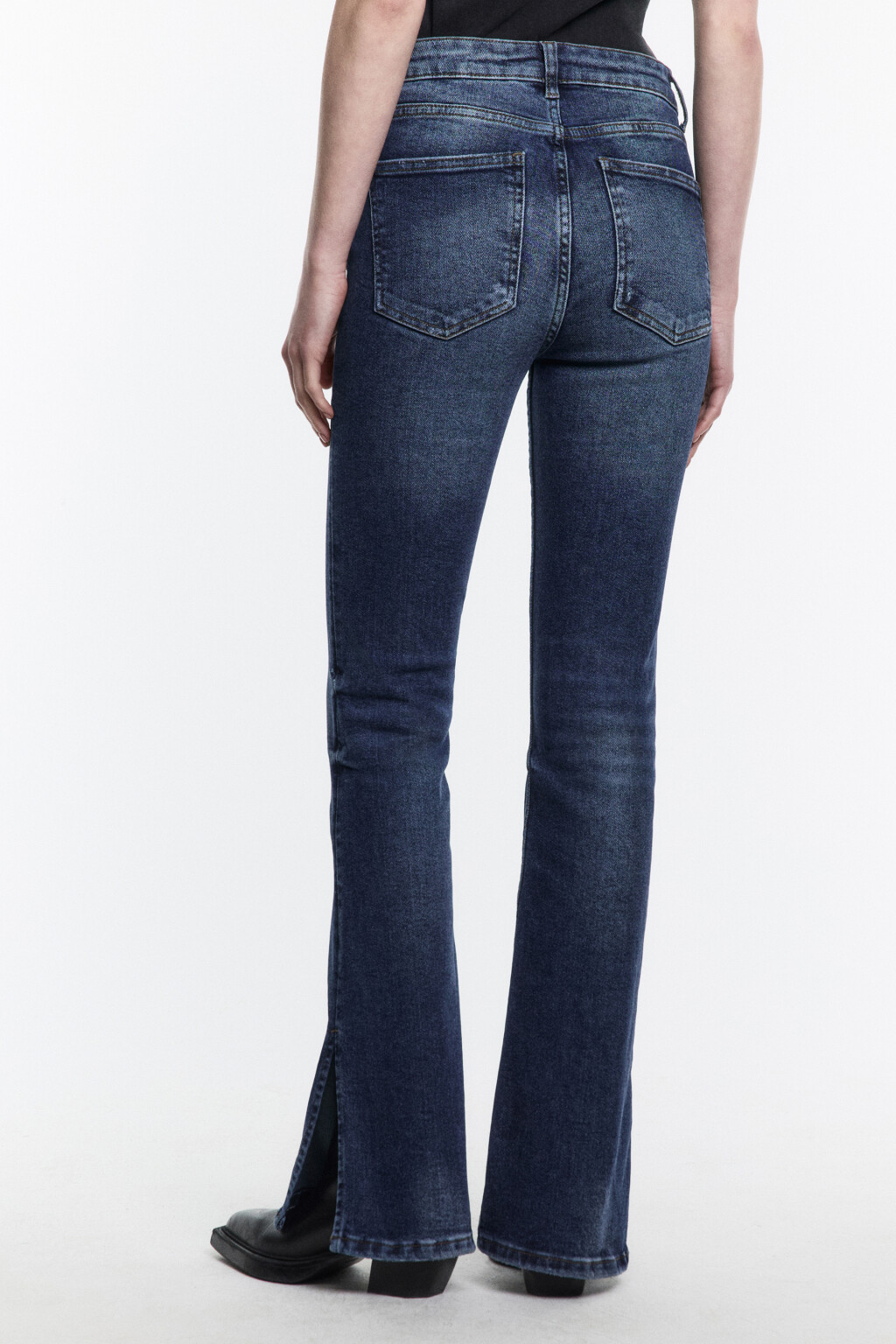 Джинсы flare расклешенные с высокой посадкой - цвет синий - 3