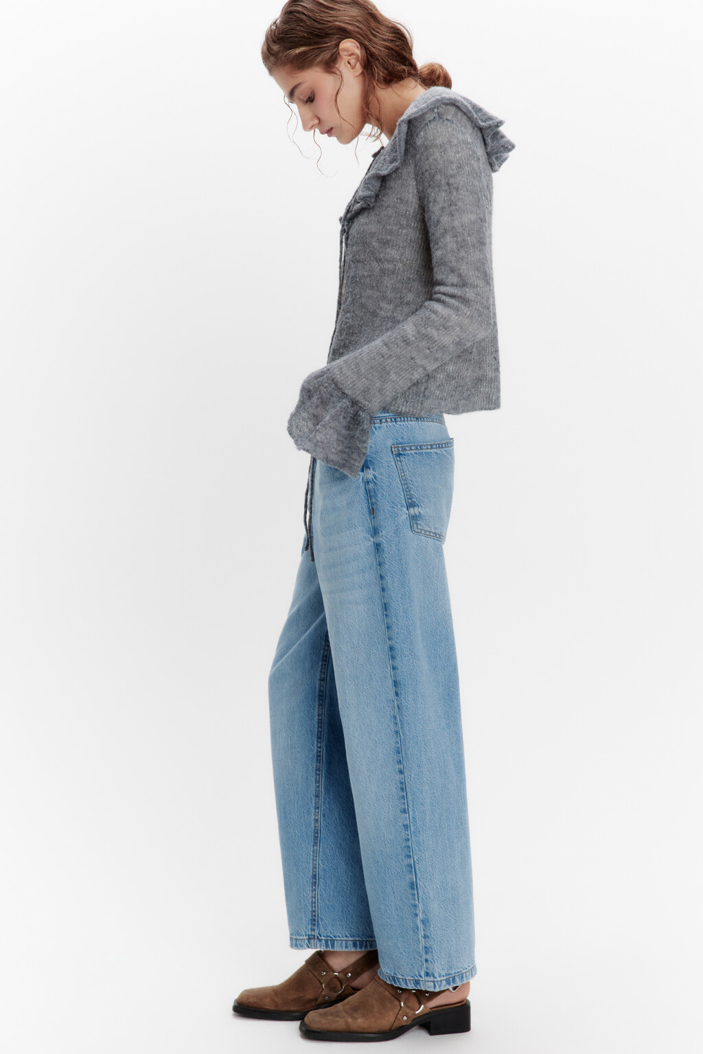 Джинсы barrel fit со средней посадкой - цвет голубой - 2