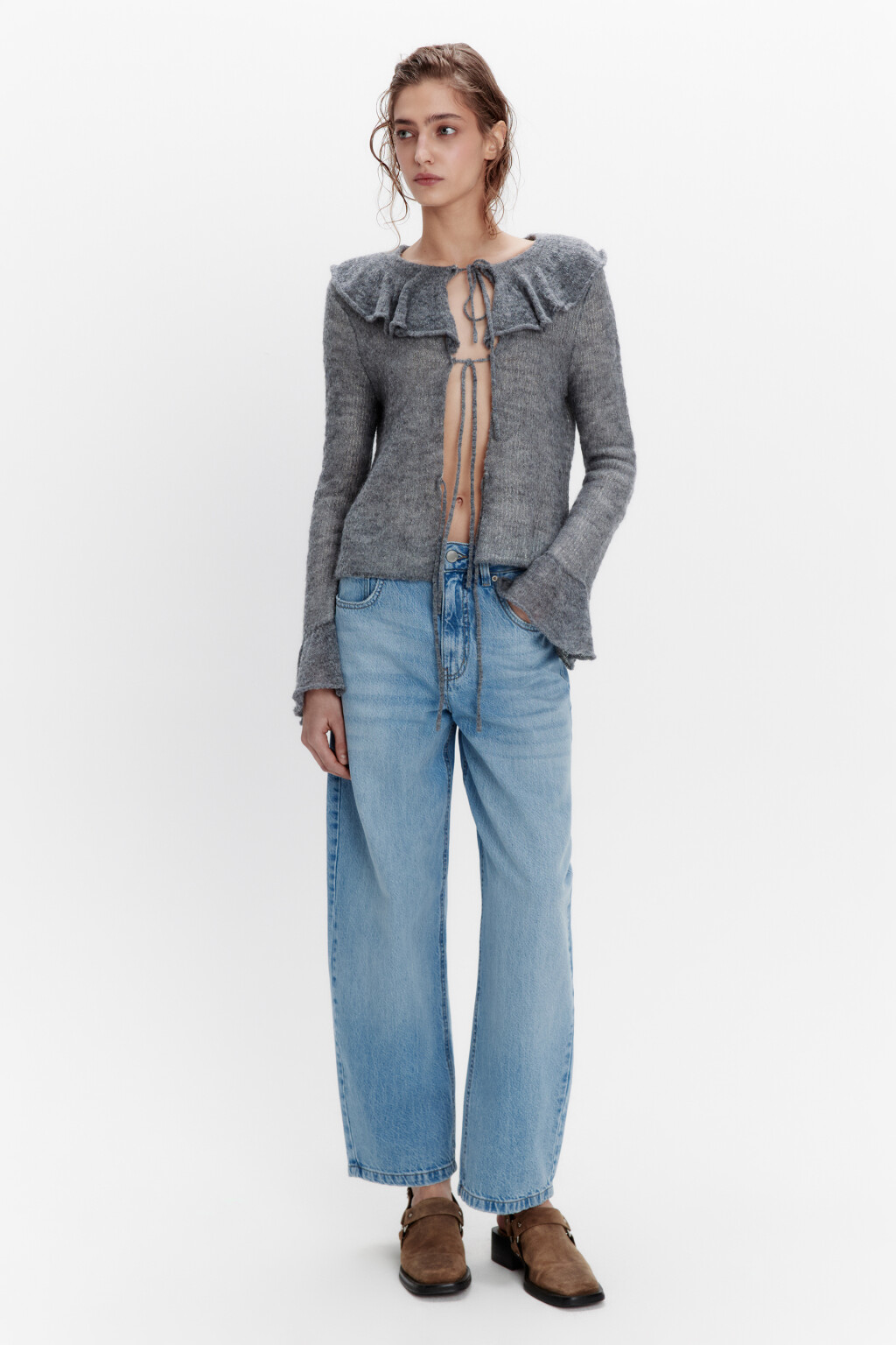 Джинсы barrel fit со средней посадкой - цвет голубой - 6